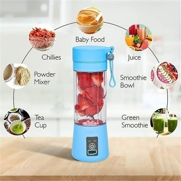 Portable 6 cuts Blender Home USB Rechargeable Electric Fruit Extractor Juice Blender Machine