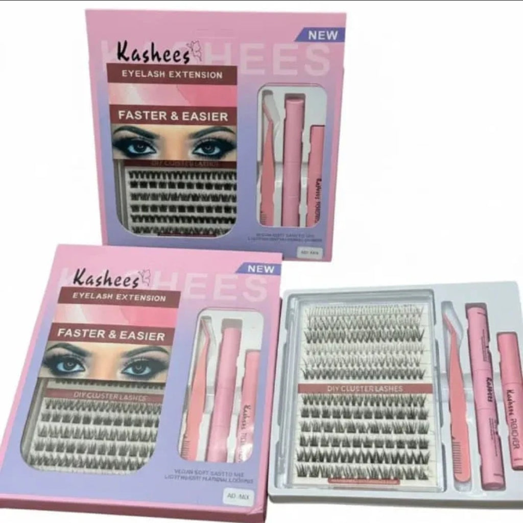 Kashee's 4 In 1 Eyelash Extension Set With Glue & Applicator Light & Thick Lashes Mix