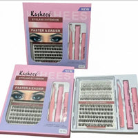 Kashee's 4 In 1 Eyelash Extension Set With Glue & Applicator Light & Thick Lashes Mix