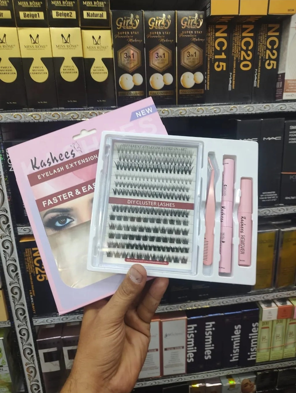 Kashee's 4 In 1 Eyelash Extension Set With Glue & Applicator Light & Thick Lashes Mix