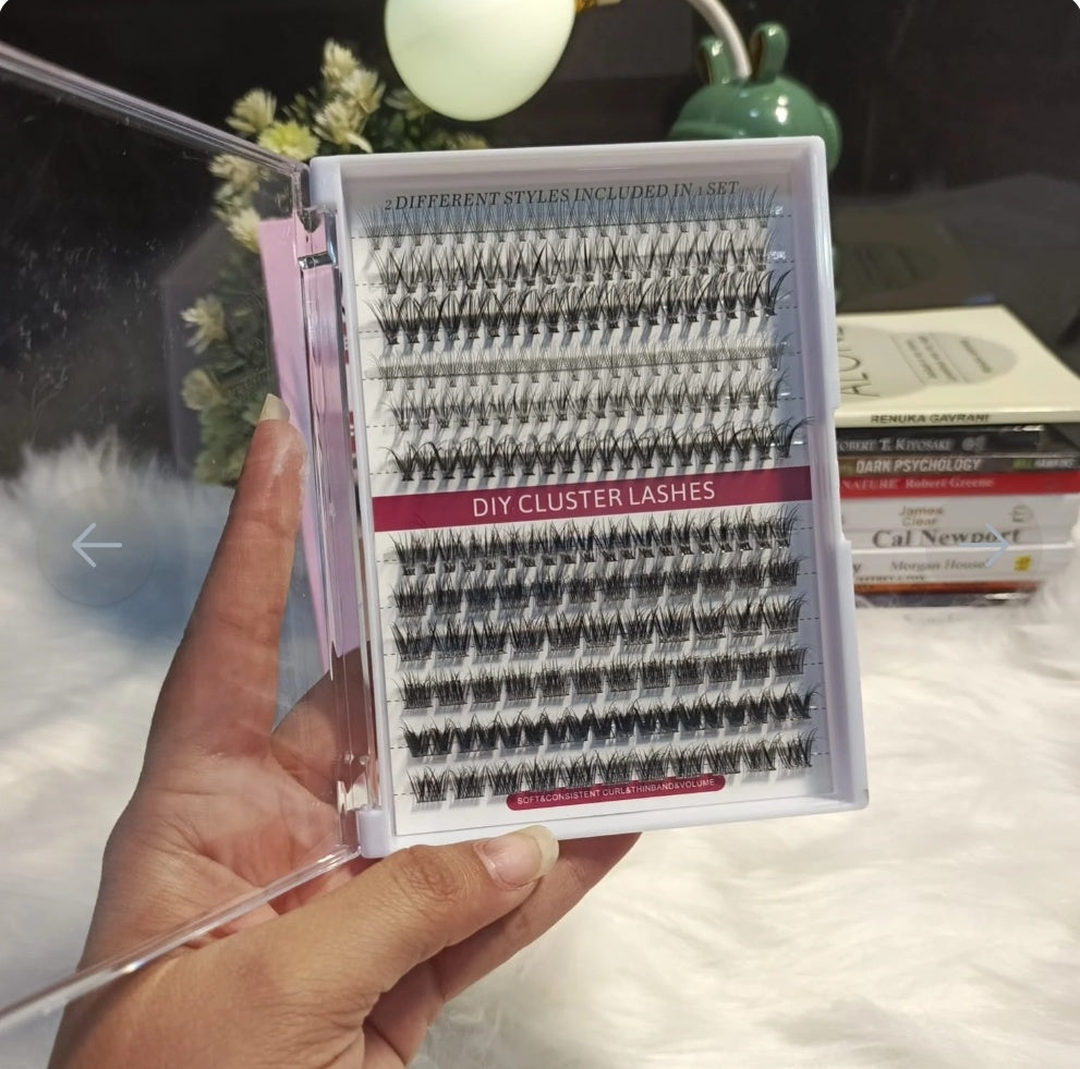 Kashee's 4 In 1 Eyelash Extension Set With Glue & Applicator Light & Thick Lashes Mix