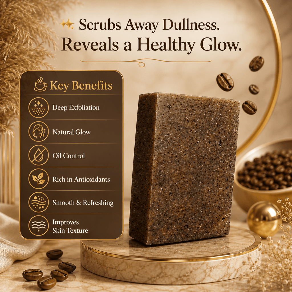 Organic Coffee Exfoliating Soap – Handmade Coffee Scrub Soap for Deep Cleansing & Instant Glow